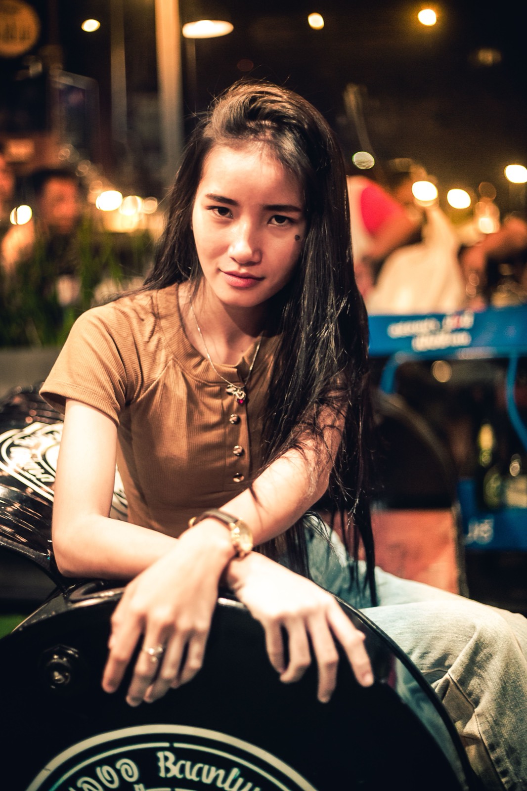 Thai woman at a night market
